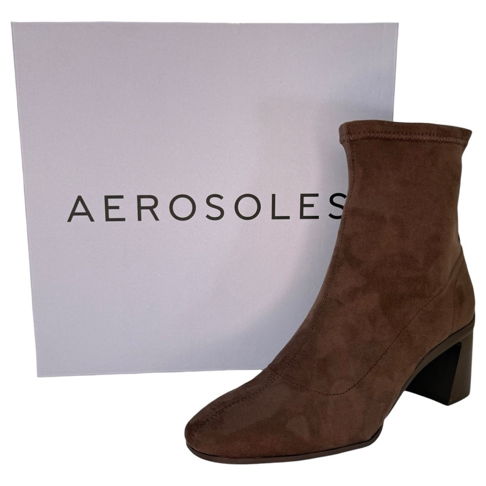 Aerosoles Corinda Brown Suede Womens Ankle Boots Size 8.5M - Picture 15 of 15